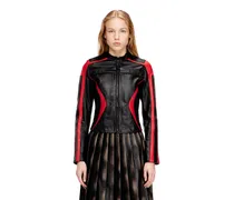 Bikerjacke aus Leder im Colour-Block-Design - Lederjacken - Damen - Bunt