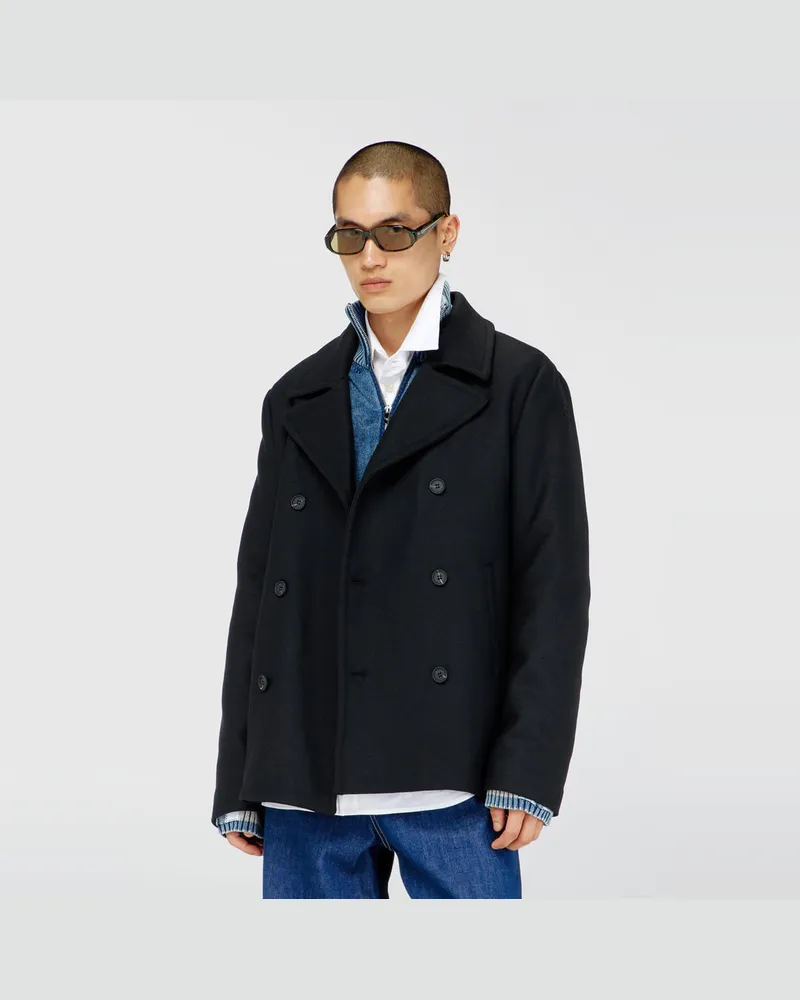 Diesel Cabanjacke aus gefilztem Wollgemisch - Winterjacken - Herren - Schwarz Schwarz