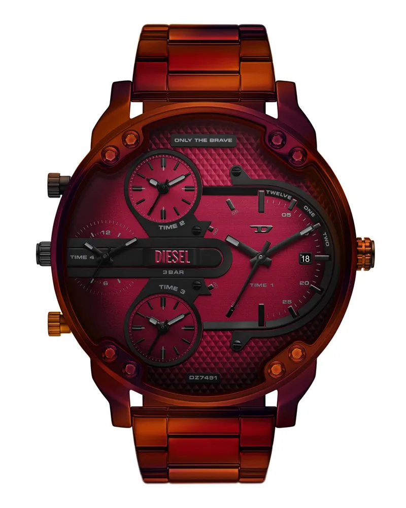 Diesel Mr. Daddy Slim Rot Edelstahl Armbanduhr - Uhren - Herren - Rot Rot