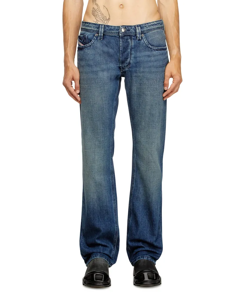 Diesel Regular Jeans Low Waist 1985 Larkee, Dunkelblau, Knopfverschluss Blau