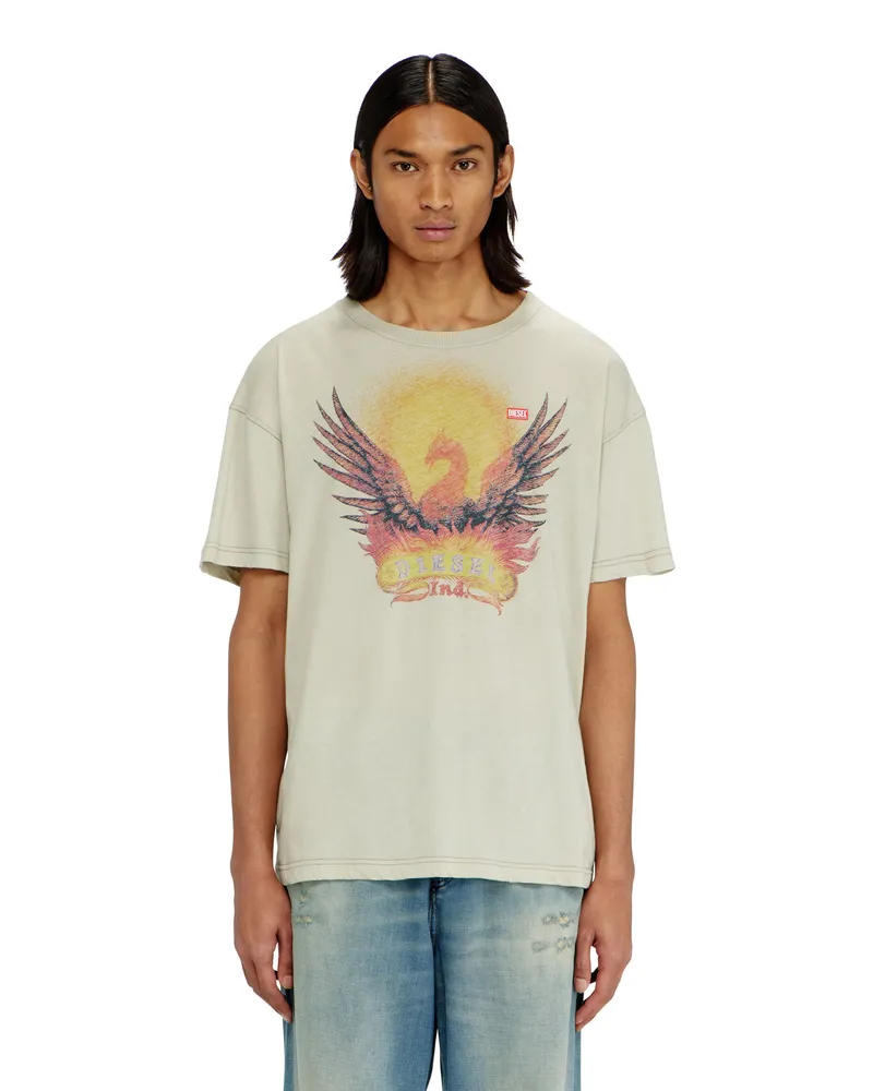 Diesel Reguläres T-Shirt mit Phönix-Print - T-Shirts - Herren - Beige Beige