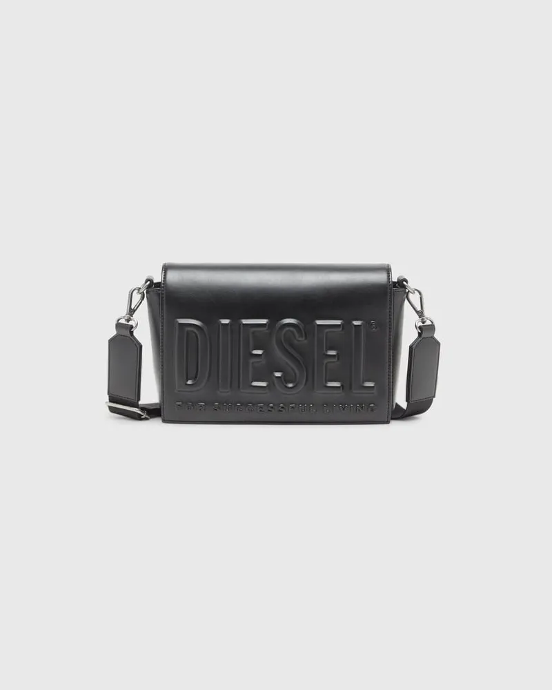 Diesel Dsl 3D - Camera bag mit geprägtem Logo - Schultertaschen - Unisex - Schwarz Schwarz