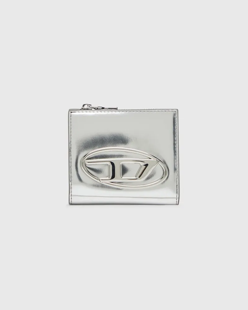 Diesel Bifold-Kartenetui aus Hochglanz-Leder - Kleine Portemonnaies - Damen - Silber Silber