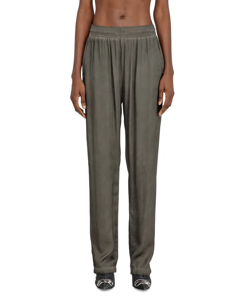 Diesel Fließende Hose aus pigmentgefärbtem Satin - Hosen - Damen - Grau Grau