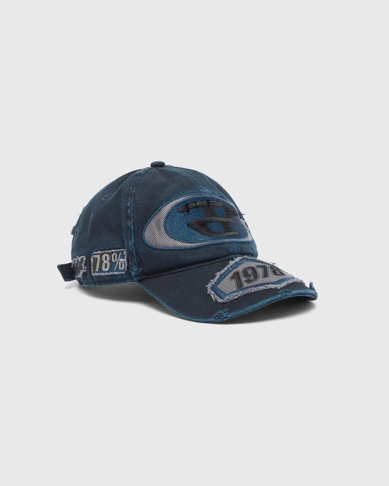 Diesel Basecap mit Strick-Aufnähern - Hüte - Unisex - Blau Blau