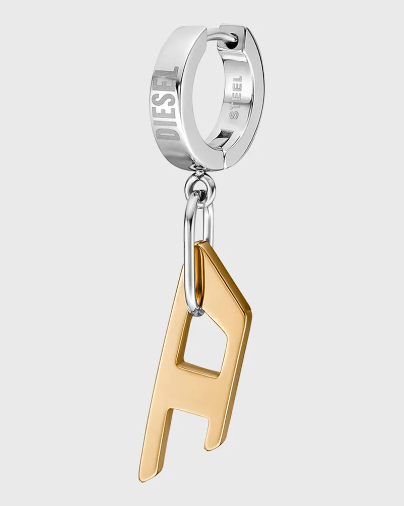 Diesel Zweifarbiger Edelstahl-Ohrring - Ohrringe - Unisex - Gold Gold
