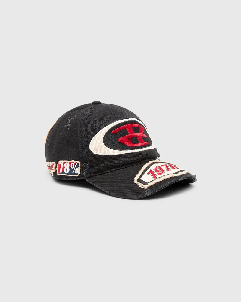 Diesel Basecap mit Strick-Aufnähern - Hüte - Unisex - Schwarz Schwarz