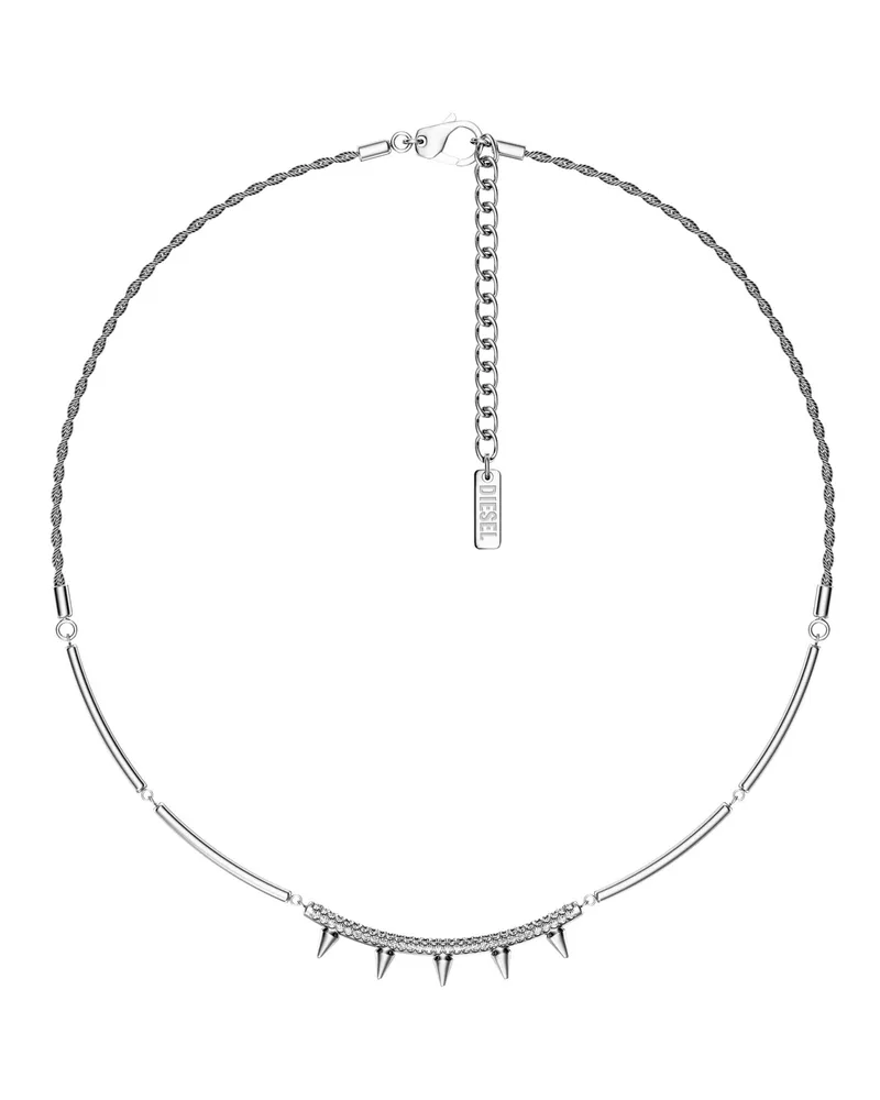 Diesel Kettenhalskette aus Edelstahl - Halsketten - Unisex - Silber Silber