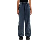 Acid-wash Trackpants aus Nylon-Taslan - Hosen - Damen - Blau