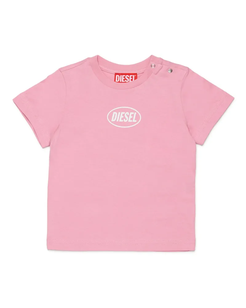 Diesel Baumwoll-T-Shirt mit Logo - T-Shirts und Tops - Unisex - Rosa Rosa