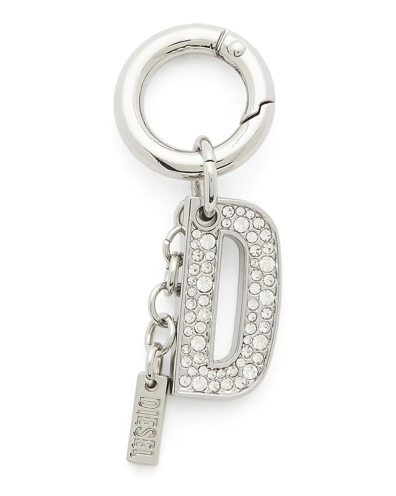 Diesel Metall-Schlüsselanhänger mit Kristall-D - Charms und Schlüsselanhänger - Damen - Silber Silber