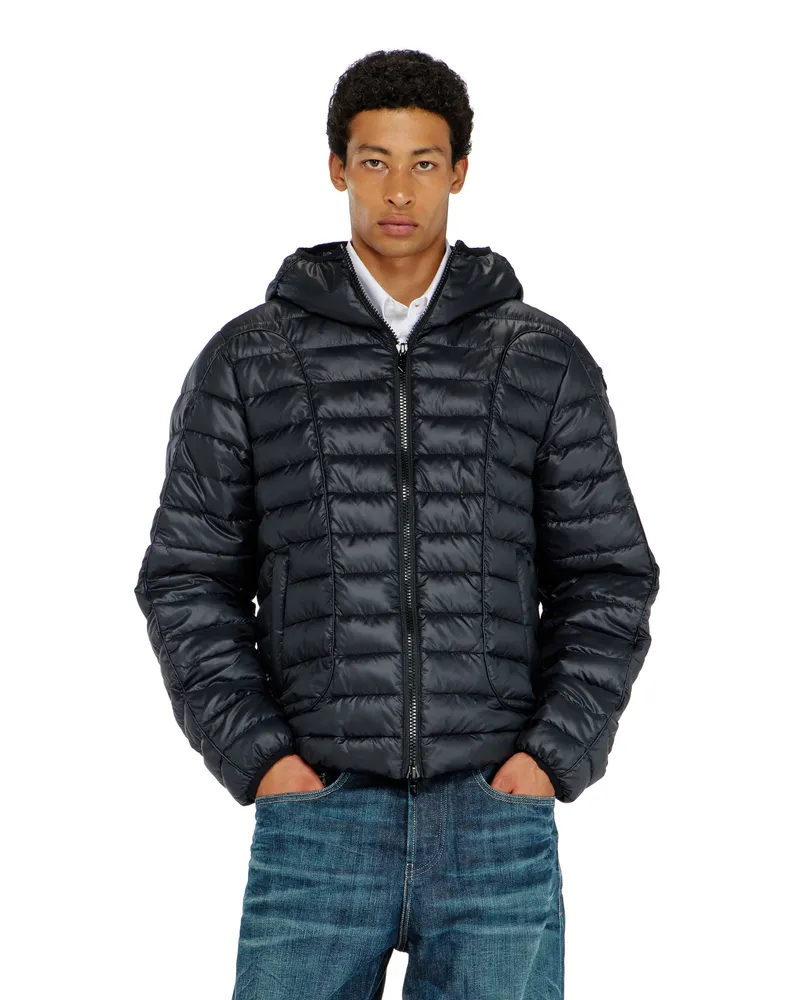 Diesel Steppjacke mit tonalen Paspeln - Winterjacken - Herren - Schwarz Schwarz