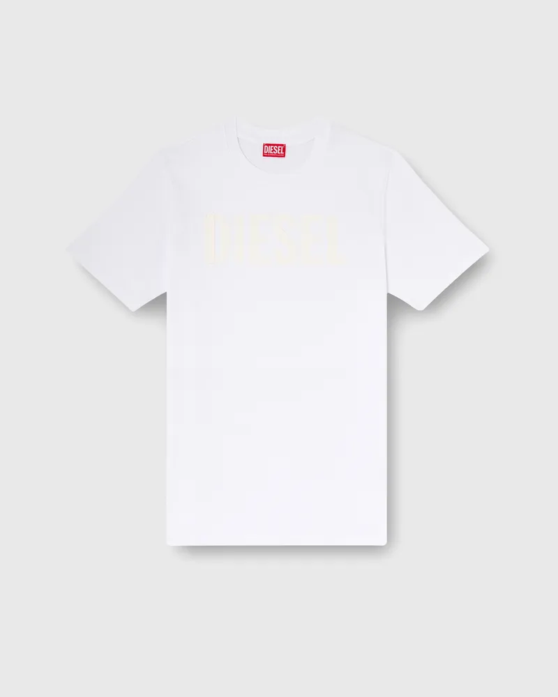Diesel T-Shirt aus Baumwolle mit tonalem Diesel-Logoprint - T-Shirts - Herren - Weiss Weiss