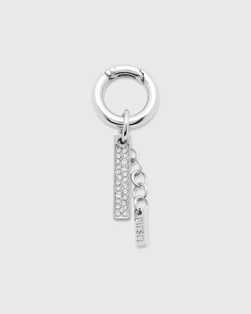 Diesel Metallschlüsselanhänger mit Strassanhänger - Charms und Schlüsselanhänger - Unisex - Silber Silber