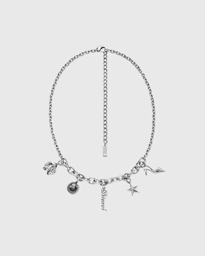 Diesel Charm-Halskette aus Edelstahl - Halsketten - Unisex - Silber Silber