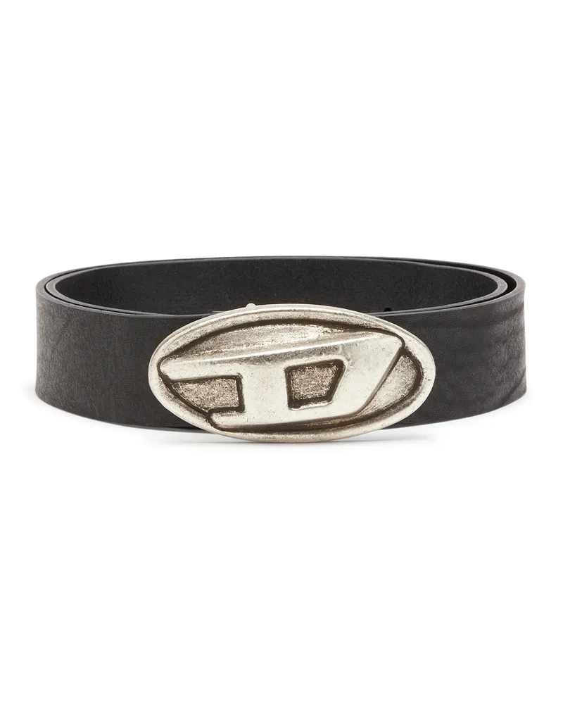 Diesel 4 cm Gürtel mit Oval D-Schnalle - Gürtel - Herren - Schwarz Schwarz