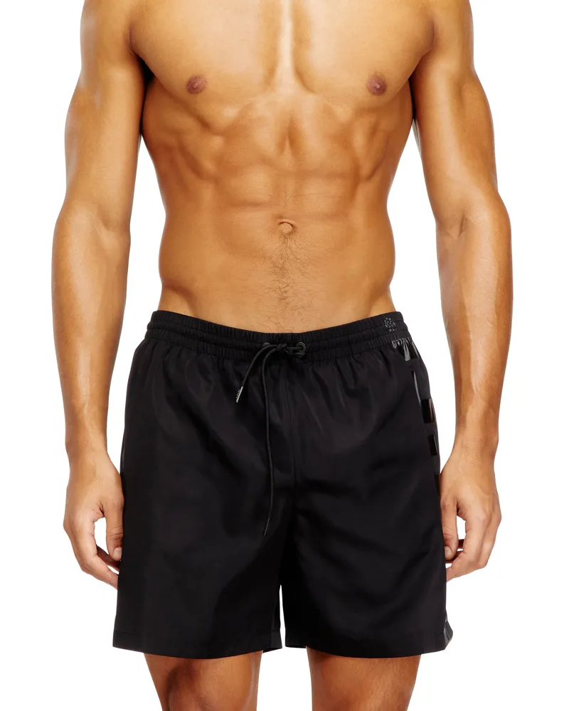 Diesel Mittellange Bade-Shorts mit Maxi-Logo - Badeshorts - Herren - Schwarz Schwarz