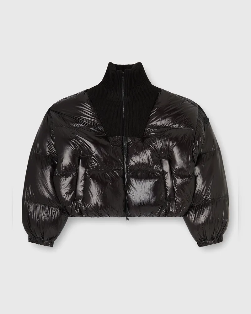 Diesel Daunen-Steppjacke aus Ripstop mit Strickkragen - Winterjacken - Damen - Schwarz Schwarz