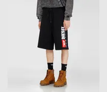 Fleece-Shorts mit Maxi-Logopatch - Kurze Hosen - Herren - Schwarz