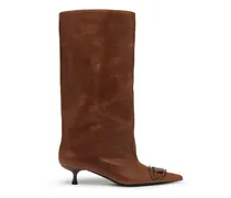 D-Venus-Kniehohe Stiefel aus Fettleder - Stiefel - Damen - Braun