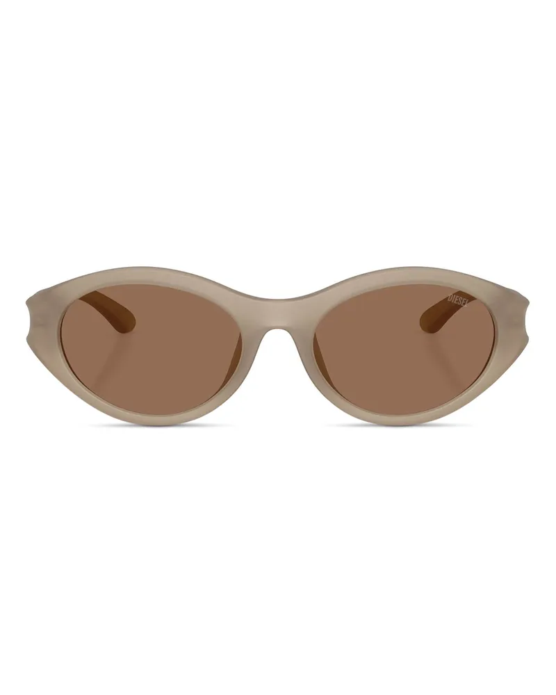 Diesel Ovaler Modell Brille - Sonnenbrille - Unisex - Beige Beige
