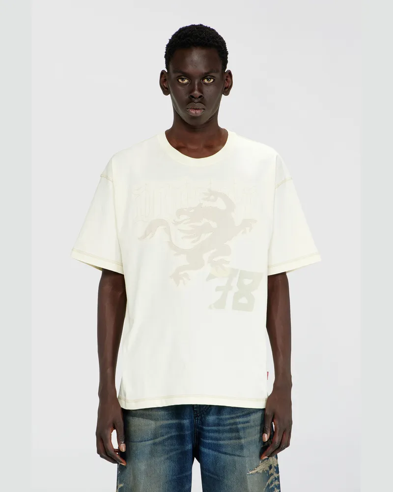 Diesel Lockeres T-Shirt mit Prints und Stickereien - T-Shirts - Herren - Weiss Weiss