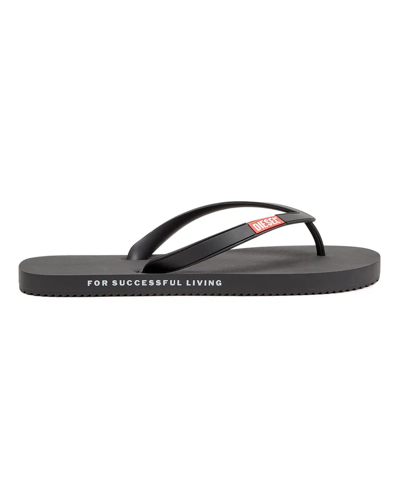 Diesel Sa-Rio-Flip-Flops aus Gummi - Pantoletten - Herren - Schwarz Schwarz