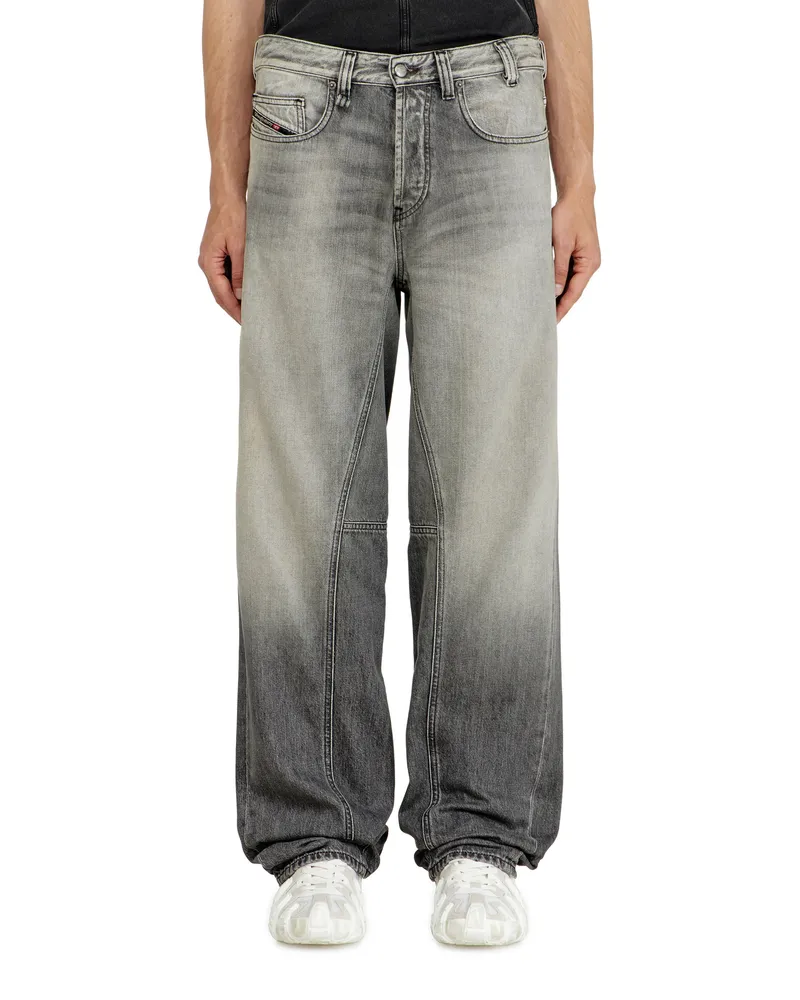 Diesel Relaxed Jeans Low Waist 2001 D-Macro, Grau, Knopfverschluss Grau