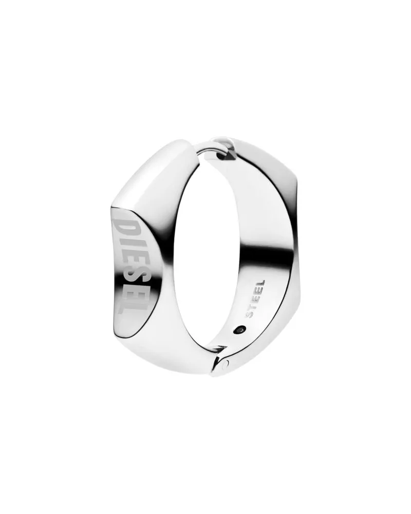Diesel Creolenohrring aus Edelstahl - Ohrringe - Unisex - Silber Silber