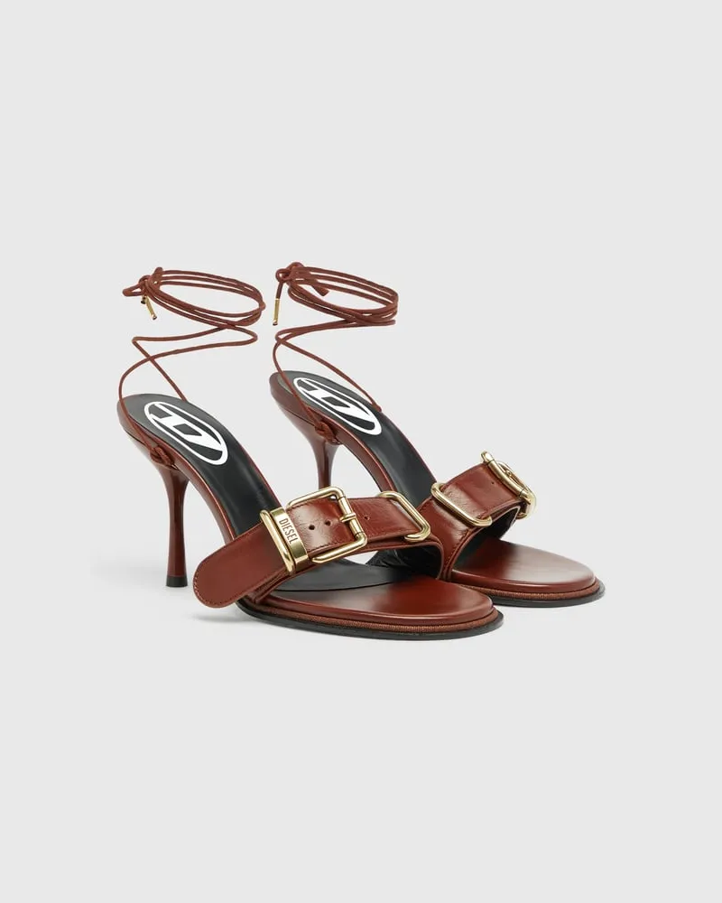 Diesel D-Cocco-Sandalen mit Knöchelriemen aus Leder - Sandalen - Damen - Braun Braun