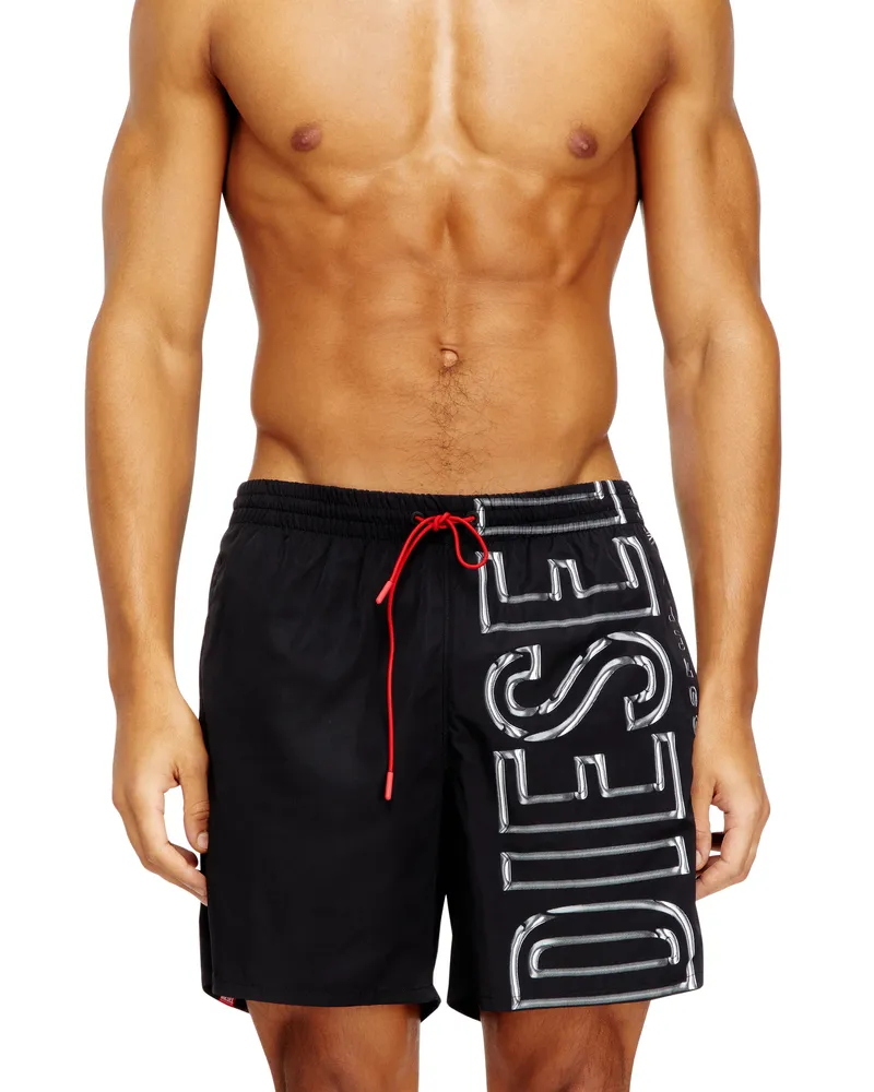 Diesel Badeshorts mit übergroßem Logoprint - Badeshorts - Herren - Schwarz Schwarz