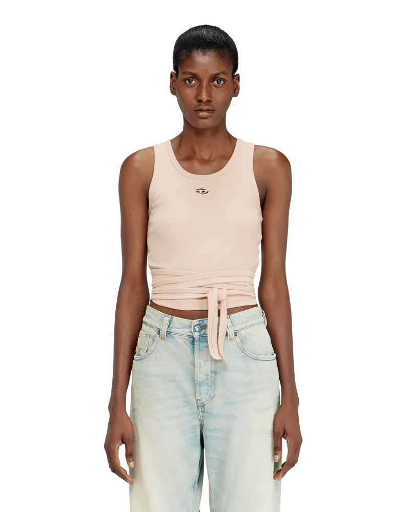 Diesel Crop-Top mit Wickelschnüren - T-Shirts - Damen - Rosa Rosa