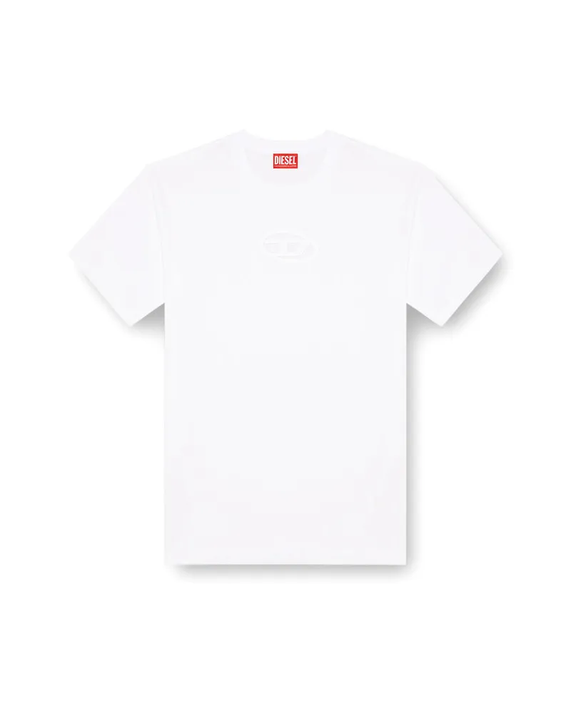 Diesel T-Shirt mit Oval D-Stickerei - T-Shirts - Unisex - Weiss Weiss