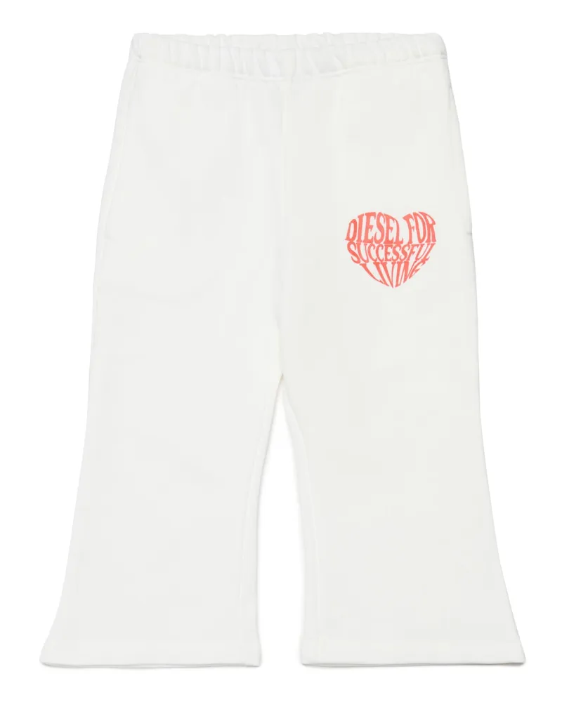Diesel Ausgestellte Hose mit Herzmuster - Hosen - Damen - Weiss Weiss