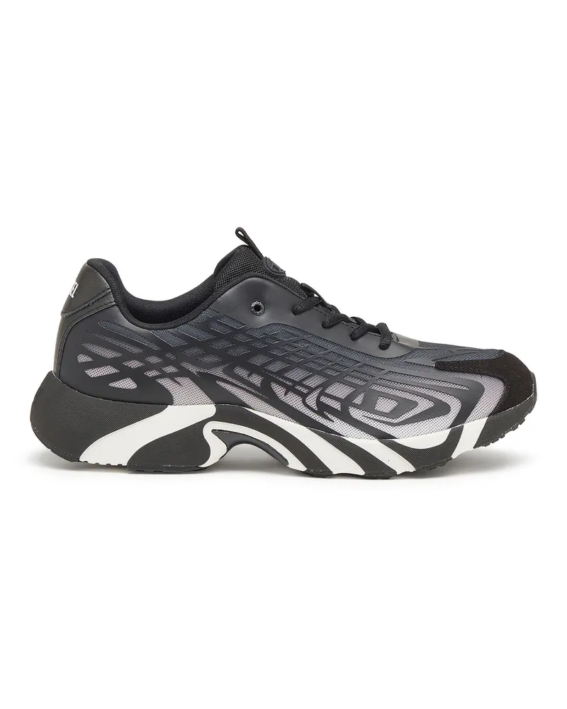 Diesel D-Vit-Sneaker aus gestreiftem Dégradé-Mesh - Sneakers - Herren - Schwarz Schwarz