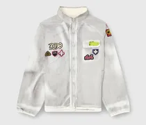 Windbreaker mit trompe-l'oeil patches - Jacken - Herren - Grau