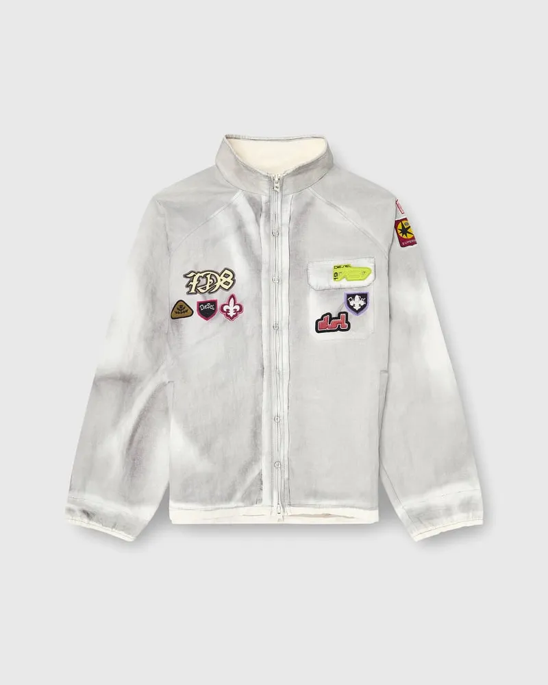 Diesel Windbreaker mit trompe-l'oeil patches - Jacken - Herren - Grau Grau
