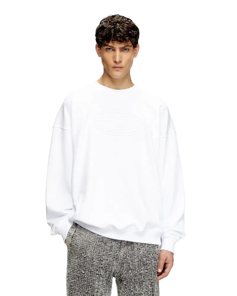 Diesel Sweatshirt mit Oval D-Prägung - Sweatshirts - Herren - Weiss Weiss