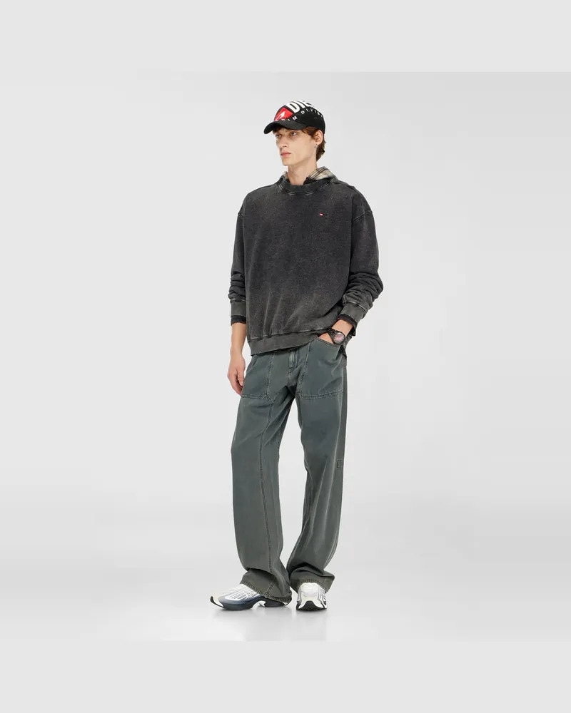 Diesel Sweatshirt aus Baumwolle mit verwaschenem Effekt - Sweatshirts - Herren - Grau Grau