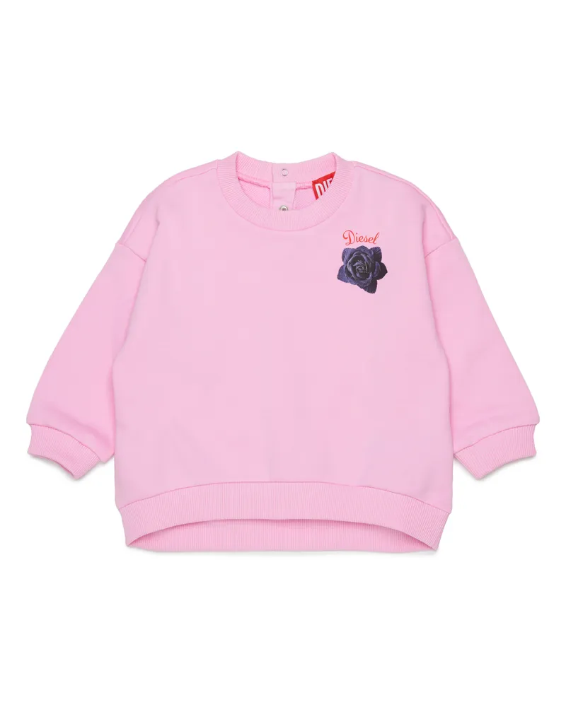 Diesel Sweatshirt aus Baumwolle mit Rosenprint - Sweatshirts - Damen - Rosa Rosa