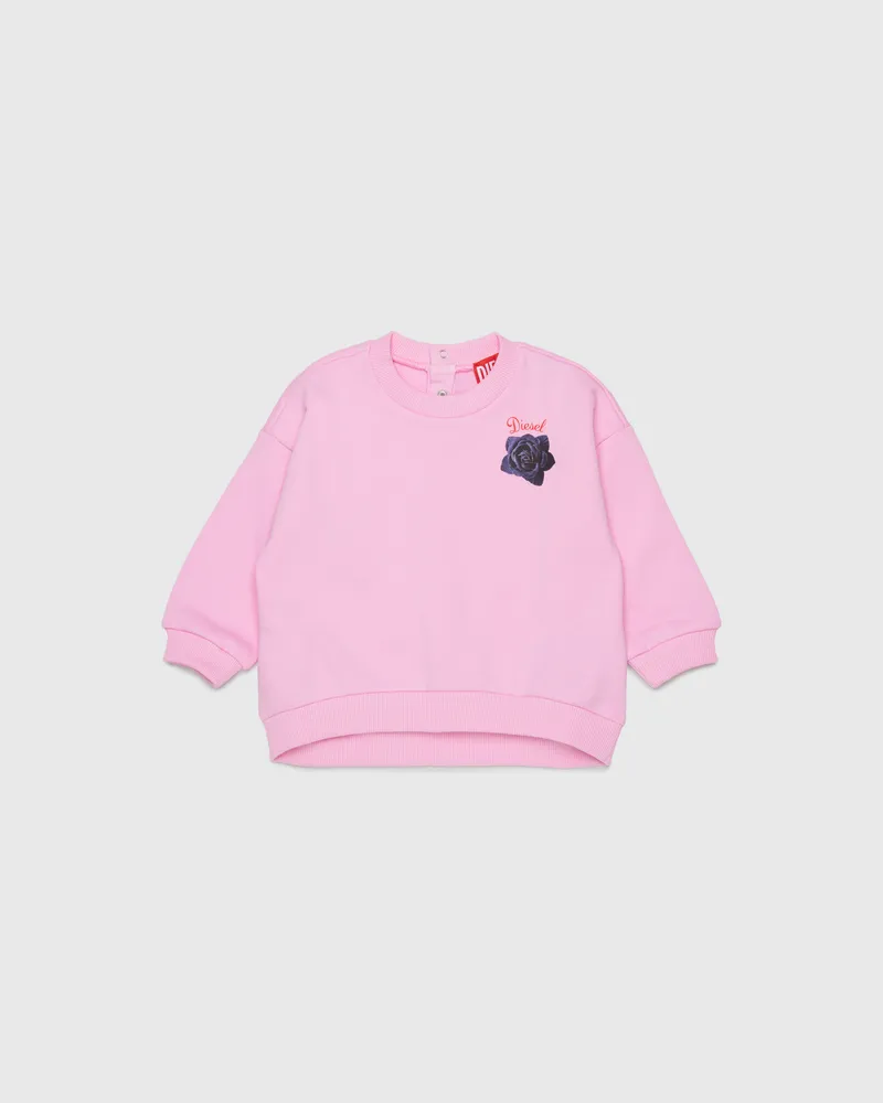 Diesel Sweatshirt aus Baumwolle mit Rosenprint - Sweatshirts - Damen - Rosa Rosa