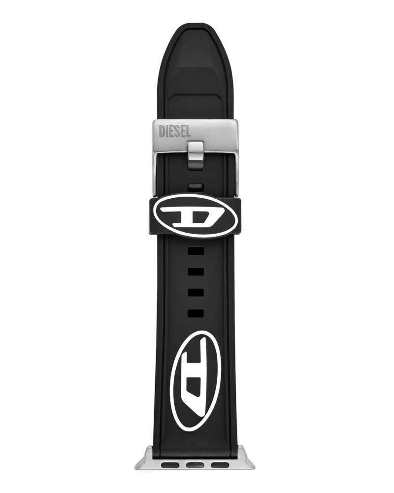 Diesel Silikonarmband mit Apple Watch, 42-mm, 44-mm, 45-mm, 49-mm - Uhrenarmbänder - Unisex - Schwarz Schwarz