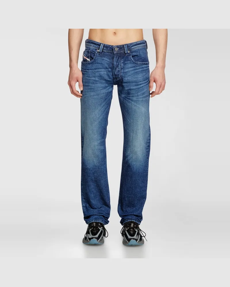 Diesel Regular Jeans Low Waist 1985 Larkee, Dunkelblau, Knopfverschluss Blau