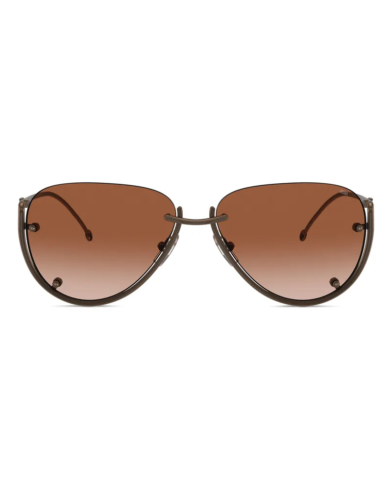 Diesel Brille in Pilotenform - Sonnenbrille - Unisex - Braun Braun