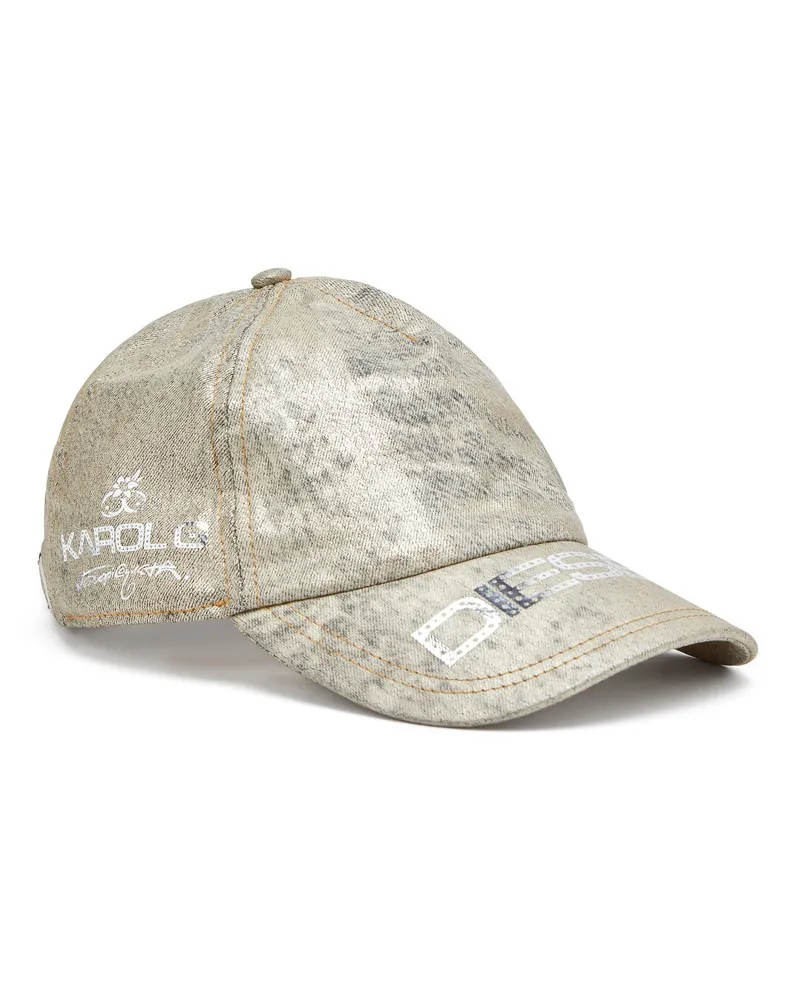 Diesel Baseballkappe aus metallischem Denim - Hüte - Damen - Gold Gold