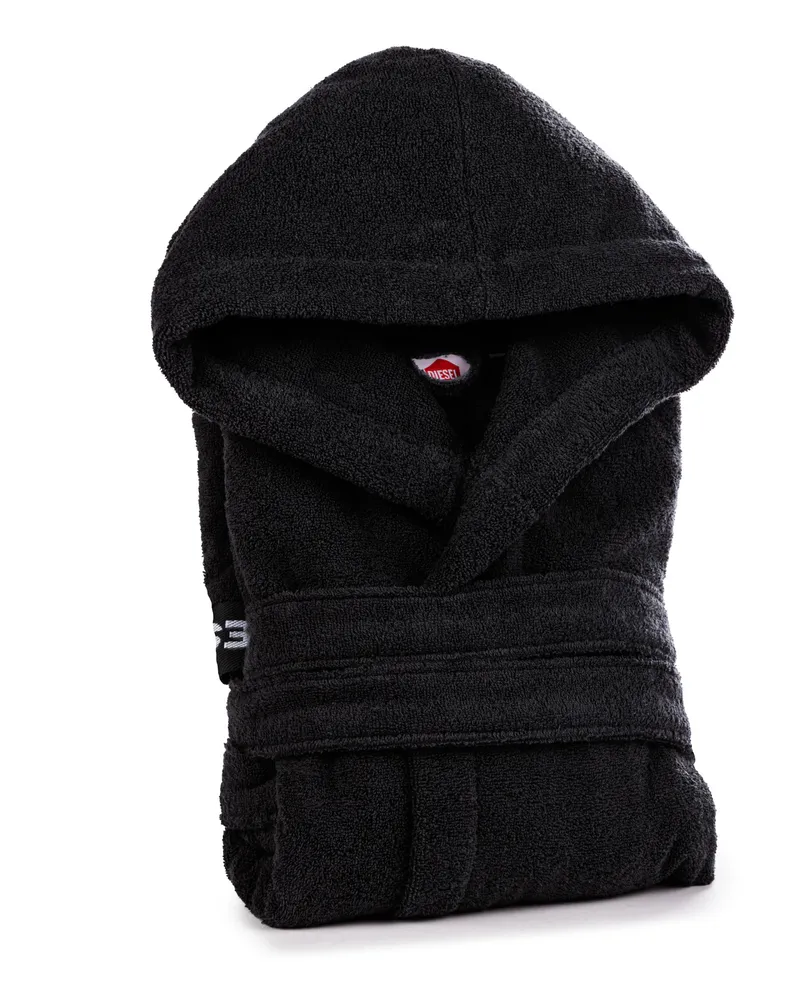 Diesel Bademantel aus Baumwoll-Frottee, Größe S - Bath - Unisex - Schwarz Schwarz