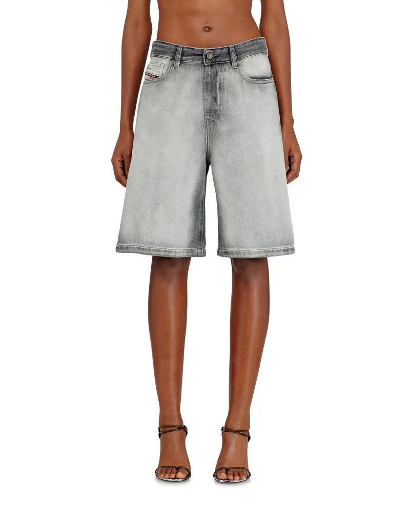 Diesel Shorts aus weichem Skeleton-Denim - Kurze Hosen - Damen - Grau Grau