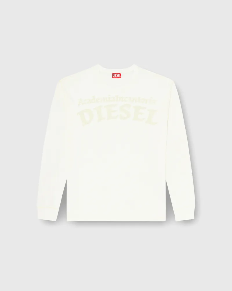 Diesel Langarm-T-Shirt mit Prints und Patches - T-Shirts - Herren - Weiss Weiss