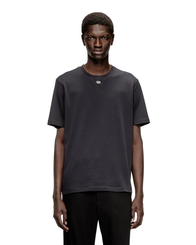 Diesel Reguläres T-Shirt mit Rundhalsausschnitt und ovalem D - T-Shirts - Herren - Grau Grau