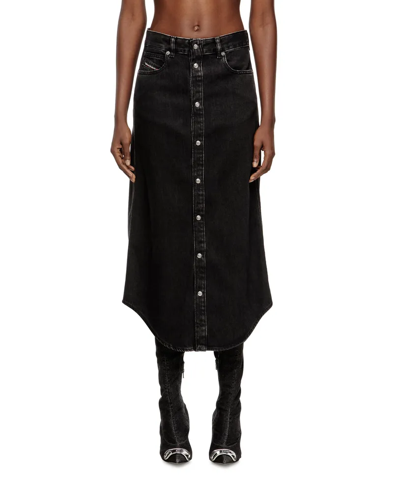 Diesel Midirock aus Denim - Röcke - Damen - Schwarz Schwarz